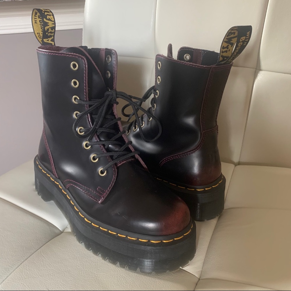 Dr. Martens Jadon Leather Boots Cherry Red Arcadia